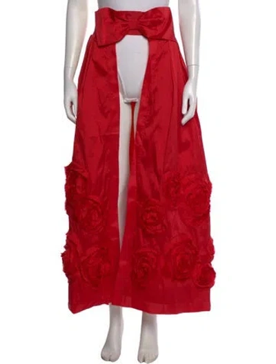 Pre-owned Frances Valentine Long Skirt In Red