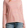Frances Valentine Long Sleeve Striped T Shirt Stripe In Red