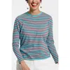 Frances Valentine Striped Top In Blue