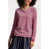 FRANCES VALENTINE FRANCES VALENTINE LONG SLEEVE STRIPED TEE SHIRT STRIPE 100% PIMA COTTON