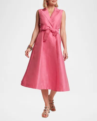 Frances Valentine Lucia Wrap Midi-dress In Pink