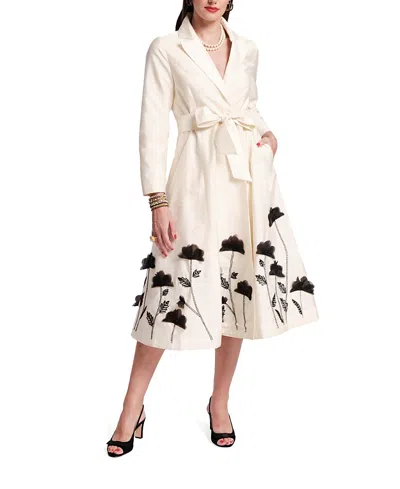 Frances Valentine Lucille Dupioni Wrap Dress In Neutral