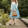 Frances Valentine Lucille Pocket Full Of Posies Poly Dupion Wrap Dress