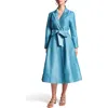 Frances Valentine Lucille Wrap Dress In Blue