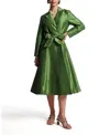 Frances Valentine Lucille Wrap Dress In Green In Green