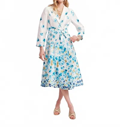FRANCES VALENTINE LUCILLE WRAP DRESS IN BLUE
