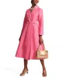 Frances Valentine Lucille Solid Poly Dupion Wrap Dress In Pink In Multi
