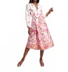 Frances Valentine Lucille Pocket Full Of Posies Poly Dupion Wrap Dress In Multi