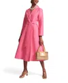 Frances Valentine Lucille Solid Poly Dupion Wrap Dress In Pink In Pink