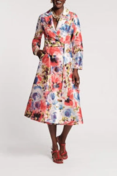 Frances Valentine Lucille Wrap Dress Super Bloom In Multi