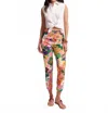 Frances Valentine Lucy Cotton Stretch Pant In Botanical Bash In Multi