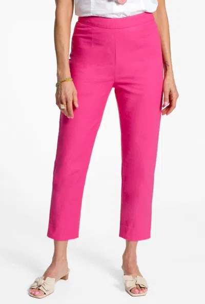 Frances Valentine Lucy Cotton Stretch Pants In Pink