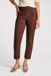 Frances Valentine Lucy Cropped Microsuede Pants In Chocolate