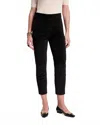 Frances Valentine Lucy Solid Velvet Stretch Cigarette Pant In Black In Black