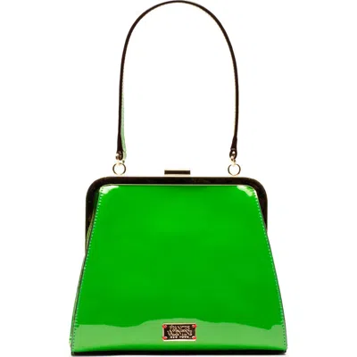Frances Valentine Lulu Leather Frame Clutch In Green