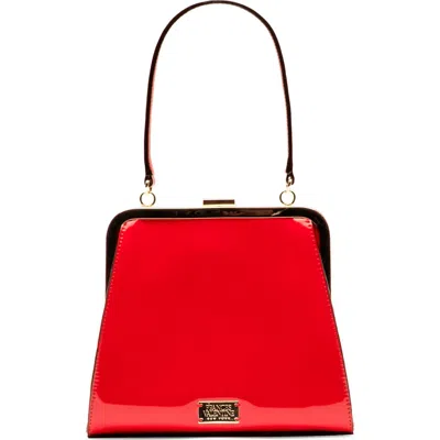 Frances Valentine Lulu Leather Frame Clutch In Red