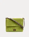 Frances Valentine Maggie Crossbody Suede Leather In Green
