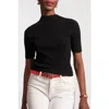 Frances Valentine Marie Sweater Solid Cotton In Black