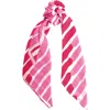 Frances Valentine Matchstick Silk Scrunchie & Removable Scarf Set In Pink