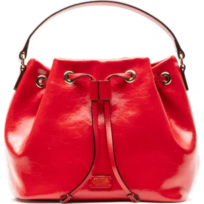 Frances Valentine Medium Minnie Leather Bucket Bag In Red