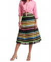 Frances Valentine Mercer Striped Midi Skirt In Multi