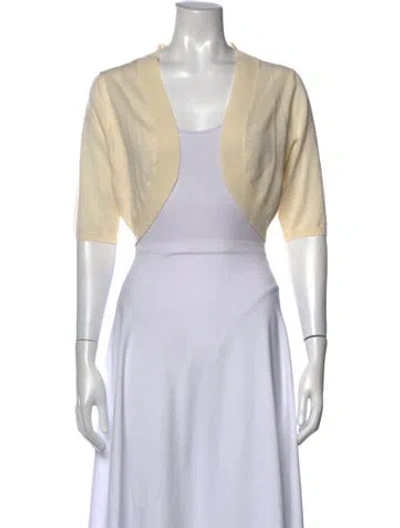 Pre-owned Frances Valentine Merino Wool Open Front Sweater In Neutrals