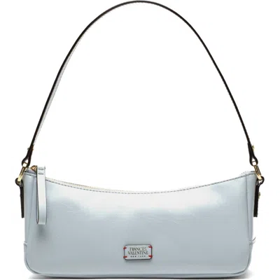 Frances Valentine Mia Crinkled Leather Shoulder Bag In Blue
