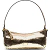 Frances Valentine Mia Snakeskin Embossed Metallic Leather Shoulder Bag In Gold