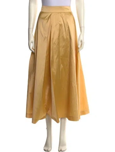 Pre-owned Frances Valentine Midi Length Skirt In Yellow