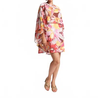Frances Valentine Mini Cape Dress In Sun Floral In Multi