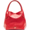 Frances Valentine Mini Sweet Pea Tumbled Leather Handbag In Red