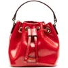 Frances Valentine Minnie Leather Bucket Bag In Red