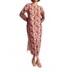 Frances Valentine Minnow Maxi Dress Sun Flower Cotton Poplin In Brown