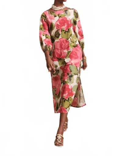 FRANCES VALENTINE MINNOW MAXI DRESS IN PRETTY PEONIES