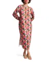 Frances Valentine Minnow Maxi Dress Sun Flower Cotton Poplin In Pink