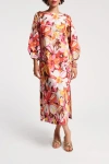 Frances Valentine Minnow Maxi Dress Sun Flower Cotton Poplin In Pink/multi 2