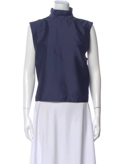 Pre-owned Frances Valentine Mock Neck Sleeveless Top