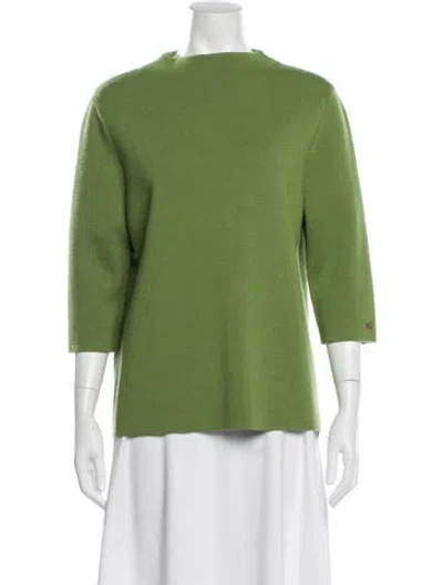 Pre-owned Frances Valentine Mock Neck Sweater In Green