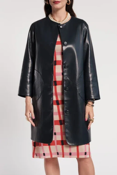 Frances Valentine Mod Jacket Faux Leather In Black