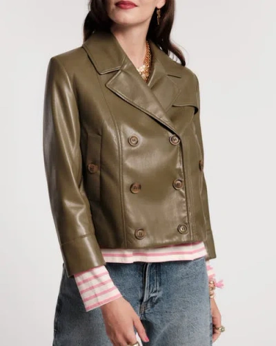 Frances Valentine Moto Jacket Faux Leather In Brown