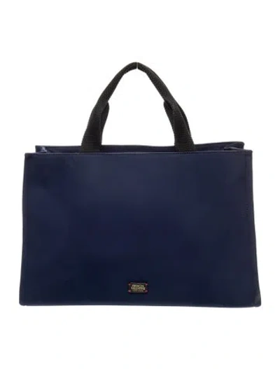 Pre-owned Frances Valentine Nylon Top Handle Bag In Blue