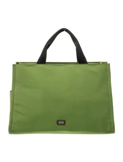 Pre-owned Frances Valentine Nylon Top Handle Bag In Green
