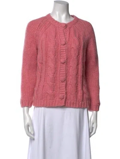 Pre-owned Frances Valentine Open Front Sweater In Pink