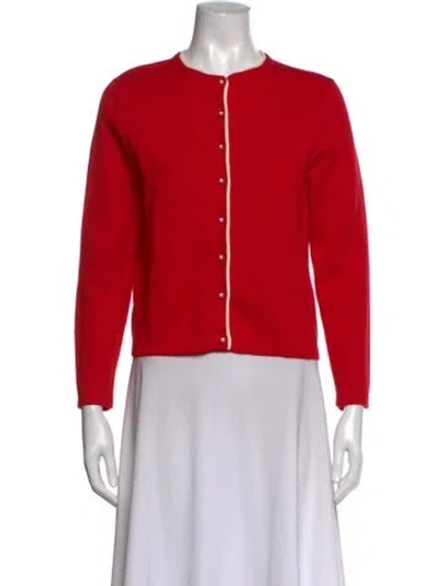 Pre-owned Frances Valentine Open Front Sweater In Red