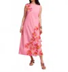Frances Valentine Origami Organza Flowers Dress In Pink Multi In Pink