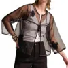 Frances Valentine Parker Short Swing Jacket In Mesh Organza Black
