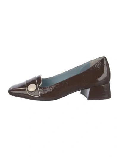 Pre-owned Frances Valentine Patent Leather Pumps In Brown
