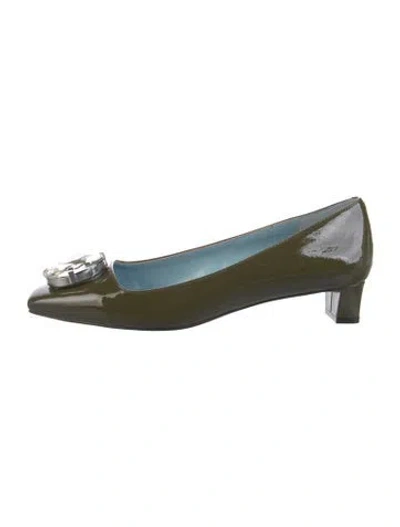 Pre-owned Frances Valentine Patent Leather Pumps In Green