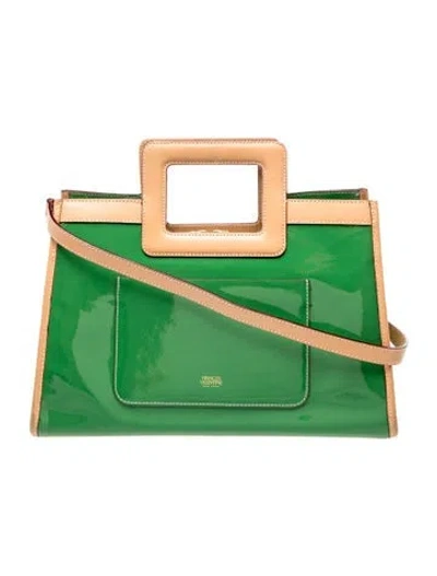 Pre-owned Frances Valentine Patent Leather Shoulder Bag In Green