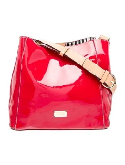 Pre-owned Frances Valentine Patent Leather Shoulder Bag In Red